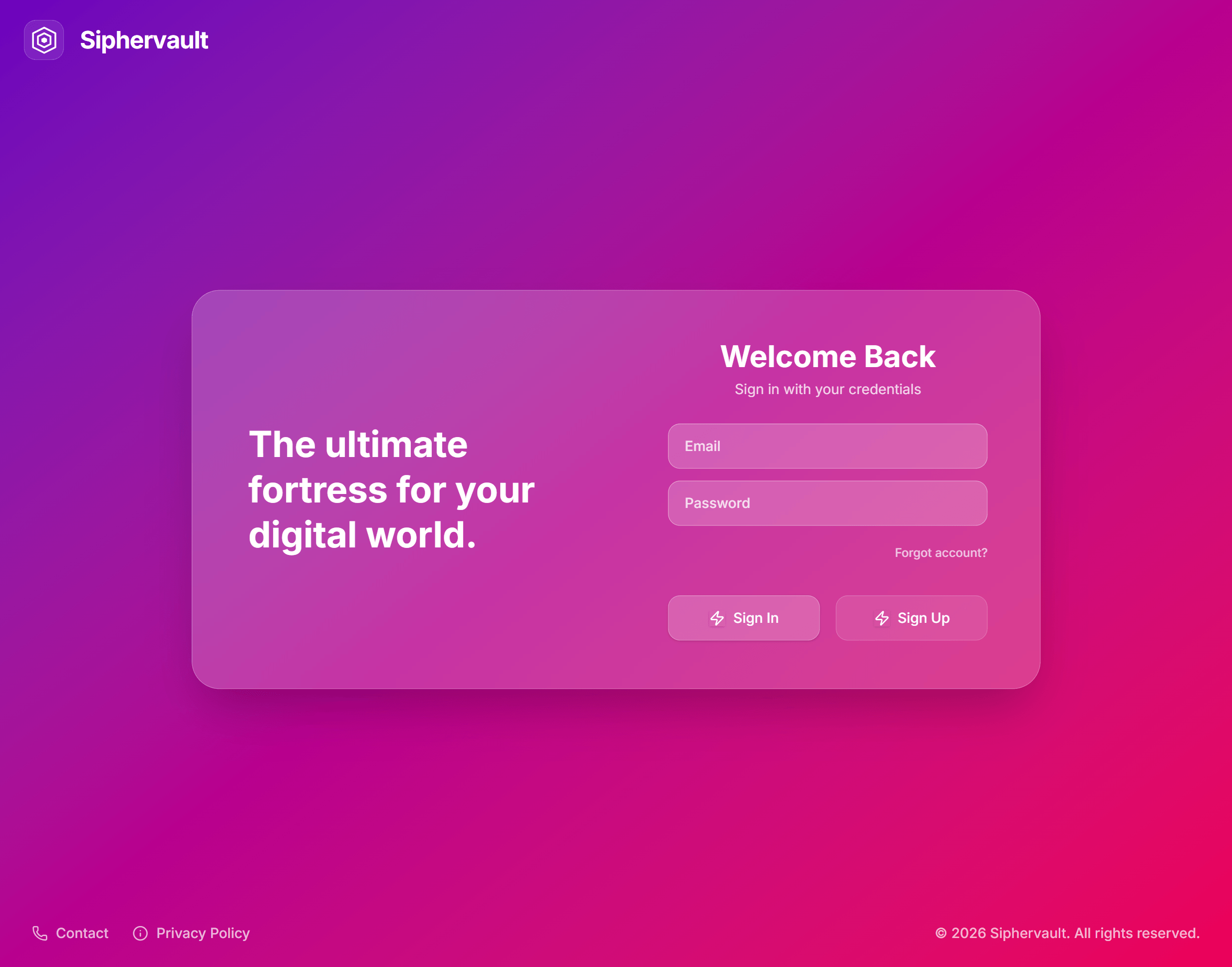 Siphervault main screenshot