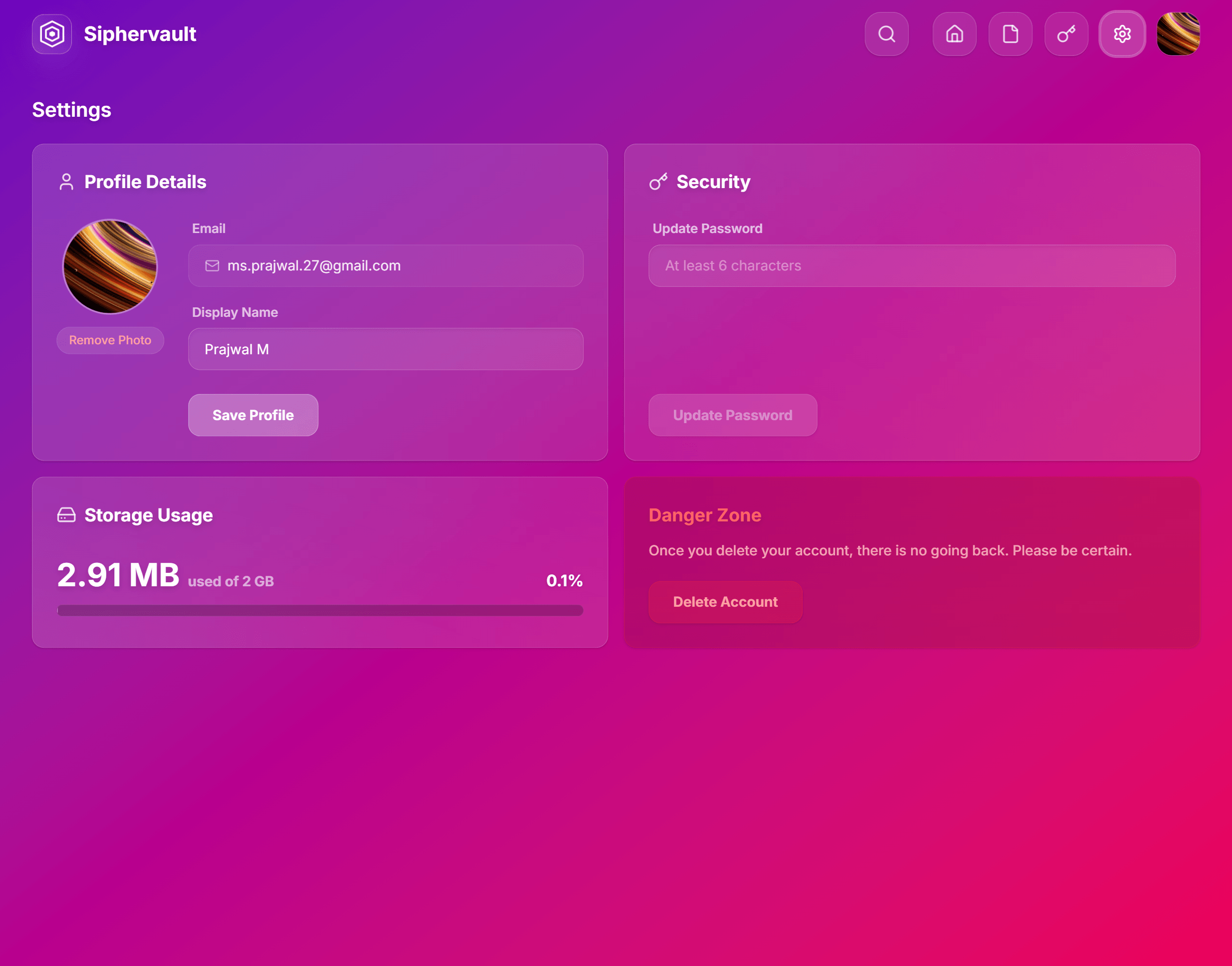 Siphervault screenshot 3