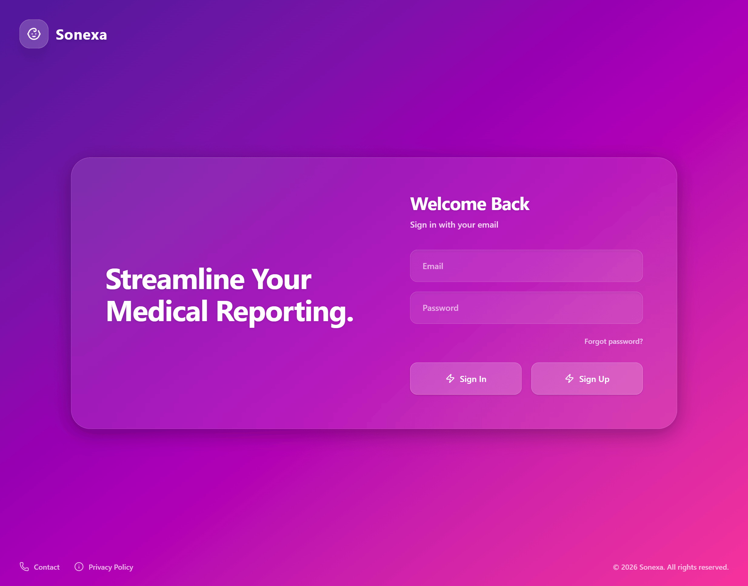 Sonexa main screenshot
